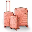 Kit 3 Malas de Viagem Estocasa Grande Média Pequena Bordo Rígido Resistente 360 Cadeado