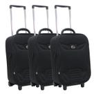 Kit 3 malas de viagem pequena de bordo forrada semi-rígida grotaferrata