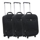 Kit 3 malas de viagem pequena de bordo forrada semi-rígida grotaferrata