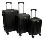 Kit 3 Malas Viagem M, P E PP Bordo Despache Rígida Rodinhas Preto Clavos