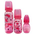 Kit 3 Mamadeira Anplas Bico Silicone Rosa - 240ml -140ml-60ml