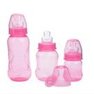 Kit 3 Mamadeira Estojo Aquarela Kuka Bico Ortodôntico Rosa/Azul