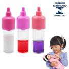 Kit 3 Mamadeira Magica Leite E Suco Morango E Uva Brinquedo De Boneca Menina