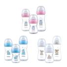Kit 3 Mamadeira Serena Pimpolho 150ml, 260ml e 330ml Soft Touch Fluxo Variável BPA Free CorBRANCO