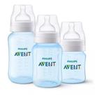 Kit 3 Mamadeiras Azul Clássica Anticólica 125/260/330ml - PHILIPS AVENT