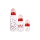 Kit 3 Mamadeiras Bico Padrão 40, 150 e 250ml Menino Menina - Plasútil