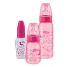 Kit 3 Mamadeiras Evolução Divertida 50/120/240ml Bico Silicone Lillo