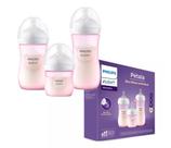 Kit 3 Mamadeiras Pétala 3.0 Rosa 125 + 260 + 330ml - Philips Avent