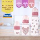 KIT 3 MAMADEIRAS PLASUTIL 40ml, 150ml e 250ml KIT 3 MAMADEIRAS PLASUTIL 40ml, 150ml e 250ml