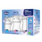 Kit 3 mamadeiras step up neutro 150ml, 250ml e 300ml - chicco