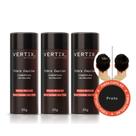 Kit 3 Maquiagem de Cabelo Fibra Capilar Corbertura de Falhas Cabelo Preto Vertix 25g