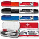 Kit 3 Marcadores Quadro Branco Recarregável + Apagador FABER-CASTELL