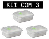 Kit 3 Marmitas Due C/ Divisória Valv. 600ML REF 197