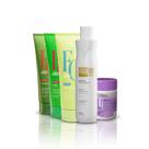 Kit 3 Máscaras Cronograma Cuidados Profundos + Escova Progressiva 300g + 30 Cápsulas - Fashion Gold Cronograma:Cacho Per