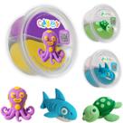 Kit 3 Massinha de Modelar Animais Marinhos Polvo Tartaruga Tubarão