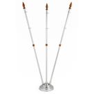 Kit 3 Mastro 3 Ponteira Madeira 3 Encaixe 1 base de Aluminio 3 furos