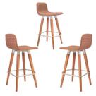 Kit 3 Meia Banquetas Línea Ergonômica Luxo Linho Terracota Kit 3 Meia Banquetas Línea Ergonômica Luxo Linho Terracota