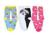 Kit 3 Meias Divertidas Piu-piu Dragão Hello Kitty Feminina