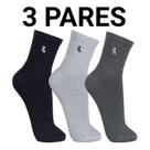 Kit 3 Meias Lupo Cano Médio Alto Algodão - Masculino - 090