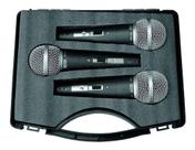 Kit 3 Microfones Com Fio De Mão Dinâmico 48-3 - Csr Cor Preto