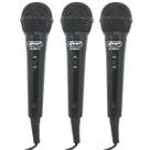 Kit 3 Microfones Dinâmico c/ Fio P10 P2 Cabo 2,8 Metros Karaokê e Caixa de Som Knup KP-M0011 Preto Kit 3 Microfones Dinâmico c/ Fio P10 P2 Cabo 2,8 Metros Karaokê e Caixa de Som Knup KP-M0011 Preto