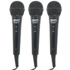 Kit 3 Microfones Dinâmico c/ Fio P10 P2 Cabo 2,8 Metros Karaokê e Caixa de Som Knup KP-M0011 Preto Kit 3 Microfones Dinâmico c/ Fio P10 P2 Cabo 2,8 Metros Karaokê e Caixa de Som Knup KP-M0011 Preto