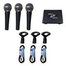 Kit 3 Microfones Soundvoice SM58LC+ + 3 Cabos XLR x P10 5m Kit 3 Microfones Soundvoice SM58LC+ + 3 Cabos XLR x P10 5m