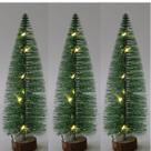 Kit 3 Mini Arvore Natal Pinheiro Nevada Decoração 25cm LED
