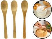 Kit 3 Mini Colheres Bambu Para Café Chá Sobremesa Petiscos Patês Multiuso 13cm Clink