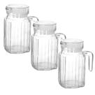 Kit 3 Mini Jarra Vidro Transparente Agua Suco Clássica 500ml