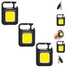Kit 3 Mini Lanternas LED USB Recarregáveis Portáteis De Mão Chaveiro Compactas Multifuncionais
