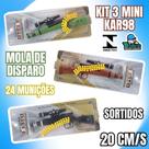 Kit 3 Mini Rifles de Brinquedo 20cm Com Munições Mola de Disparo e Mira Sortidos