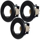 Kit 3 Mini Spots Preto de Embutir para 1 lâmpada Foco Fixo