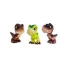 Kit 3 Mini T-Rex Jurassic World - Verde, Marrom e Preto - Pupee