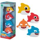 Kit 3 Mini Tubarões De Brinquedo Para Bebês Conjunto Colorido Mini Tubarão De Banheira - Super Toys