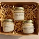 Kit 3 Mini Vela Aromática Perfumada Bamboo Jasmim CapimLimão
