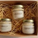 Kit 3 Mini Vela Aromática Perfumada Lavanda Vanilla CapimLim