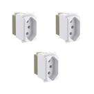 Kit 3 Mód Tomada 2P+T 20A Branco Borne Parafuso Zeffia Pial