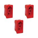 Kit 3 Módulo Tomada 20A 250V Pb Vermelho Dedicada Plus Pial