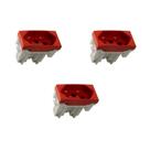 Kit 3 Modulo Tomada 20A 250V Pb Vermelho Inova Pro Alumbra