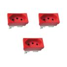 Kit 3 Modulo Tomada 20A 250V Vermelho Stella Steck 868061VM