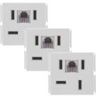 Kit 3 Modulo Tomada Para Telefone Branco Rj11 Tramontina