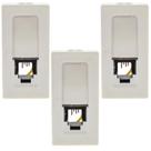 Kit 3 Módulo Tomada Rj11 4 Fios Branco Pial plus+ 615010BC