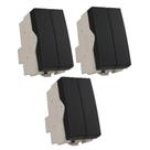 Kit 3 Módulos Interruptor Duplo Paralelo Ebony Clean Margirius 21810