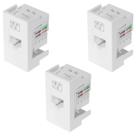 Kit 3 Módulos Rede Informática Rj45 Categoria 5e 8 Vias Evidence/Modulare/ Blanc+ - FAME