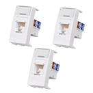 Kit 3 Módulos Tomada p/ Rede Informática RJ45 CAT5e Sleek Margirius 16045