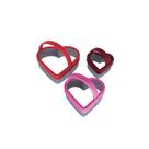 Kit 3 Moldes Cortadores Para Biscoito Pasta Coração
