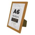 Kit 3 Moldura Quadro A6 15x21cm Com Acetato fundo Gravata Poste Certificado - Marrom