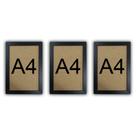 Kit 3 Molduras Quadro Certificado Diploma A4 Com Fundo MDF