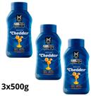 Kit 3 molho de queijo cheddar members mark 500g importado cremoso, intenso e versátil